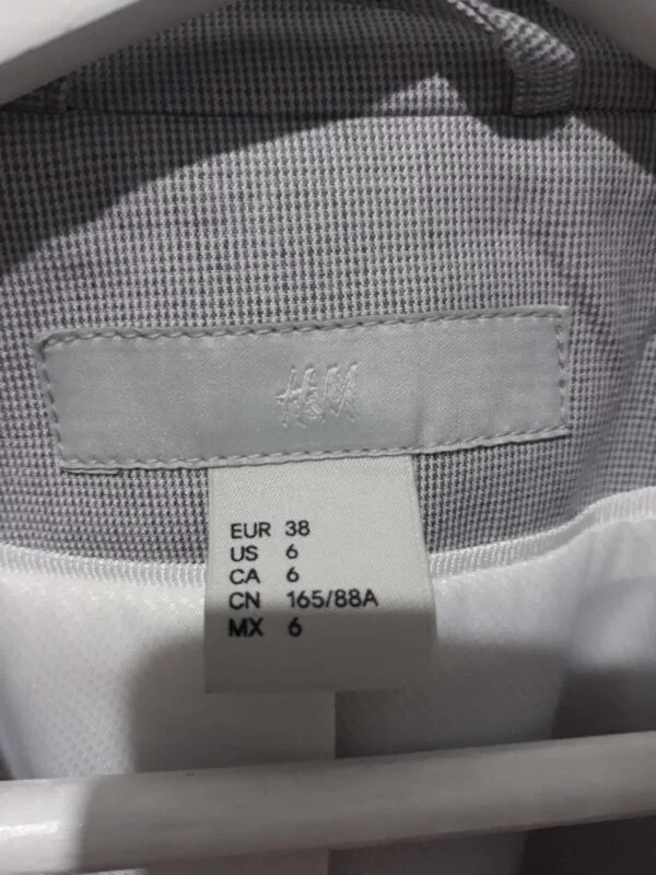 Sacou H&M EU 38 | Gri, Normal, Poliester - Image 4