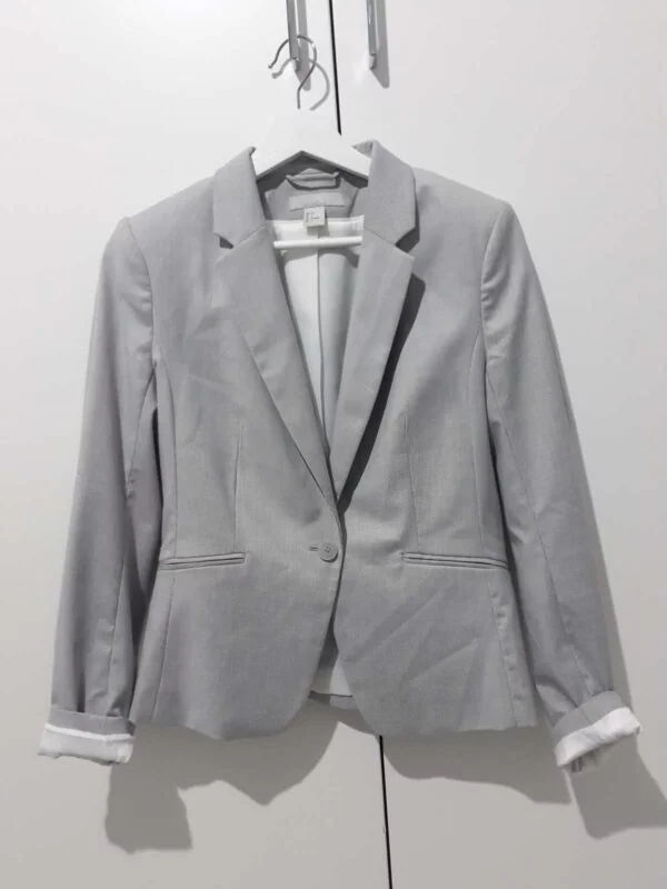 Sacou H&M EU 38 | Gri, Normal, Poliester - Image 8