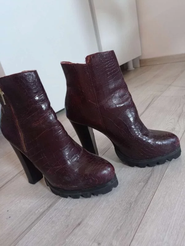 Ghete BUFFALO LONDON EU 40 | Burgundy, Piele naturală - Image 5