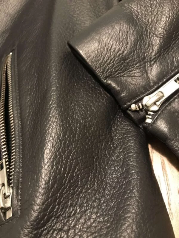 Geacă din piele ASOS EU 52 | Bleu, Fără glugă, Plus size, Piele naturală - Image 3