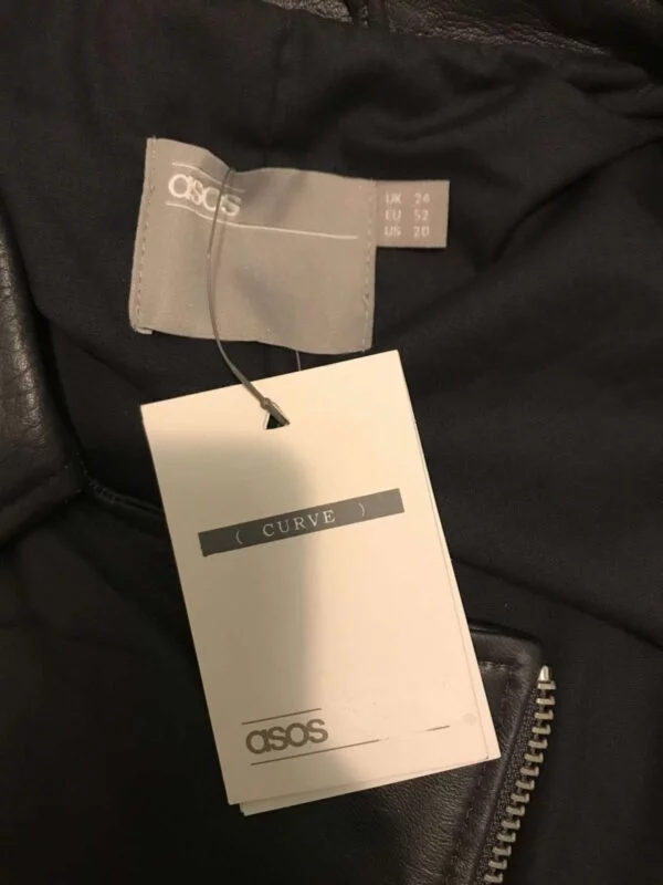 Geacă din piele ASOS EU 52 | Bleu, Fără glugă, Plus size, Piele naturală - Image 4