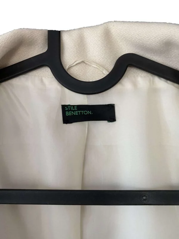 Palton din lână United Colors of Benetton EU 34 | Crem, Fără glugă, Lână - Image 5