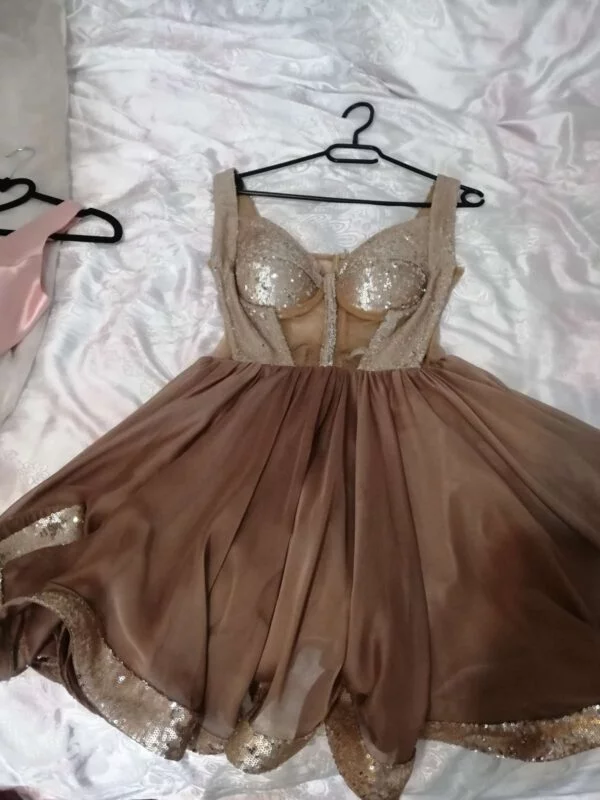 Rochie de seară ANA RADU S | Auriu, Midi - Image 5