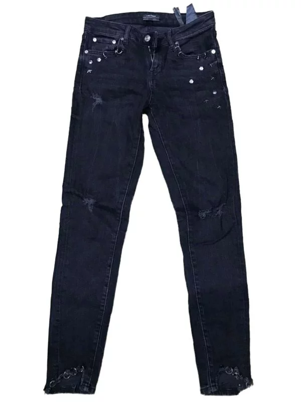 Blugi Zara S | Negru, Lungi, Denim
