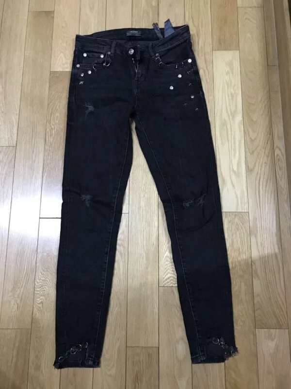 Blugi Zara S | Negru, Lungi, Denim - Image 5
