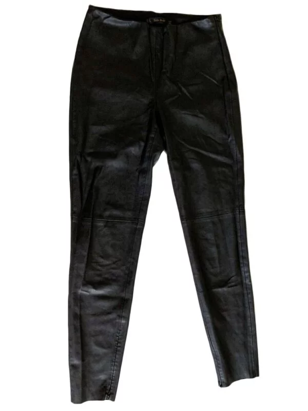 Pantaloni Zara S | Negru, Lungi, Piele ecologică