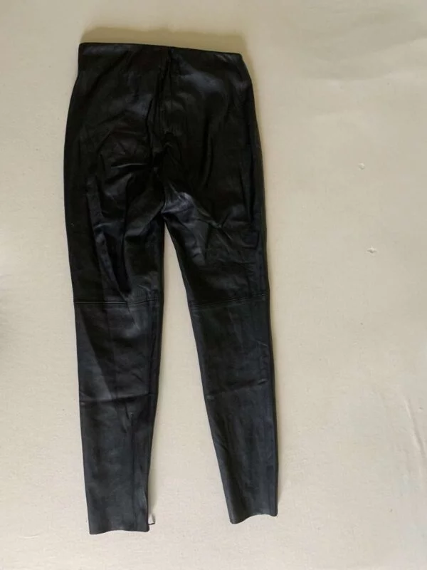 Pantaloni Zara S | Negru, Lungi, Piele ecologică - Image 2