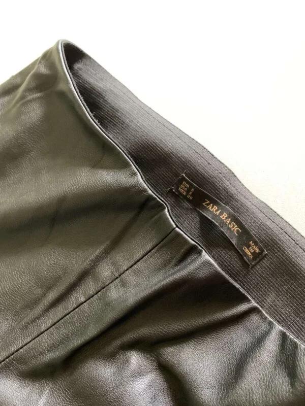 Pantaloni Zara S | Negru, Lungi, Piele ecologică - Image 3