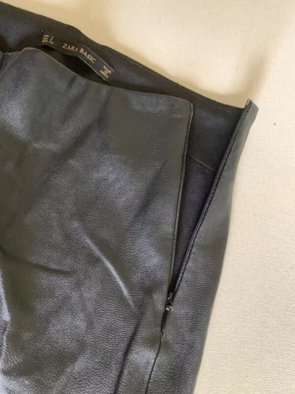 Pantaloni Zara S | Negru, Lungi, Piele ecologică - Image 4