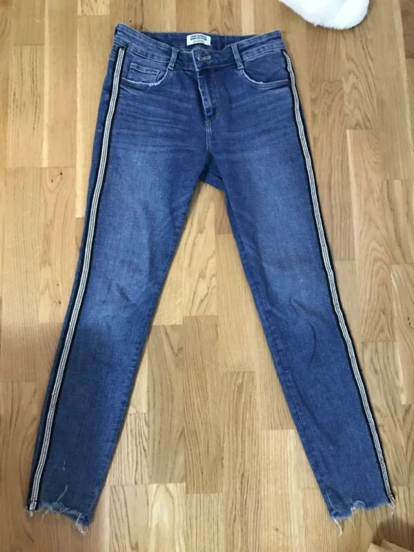 Blugi Zara S | Albastru, Lungi, Denim - Image 5