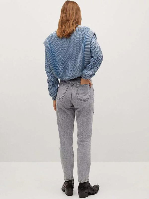 Blugi Mango EU 38 | Gri, Lungi, Bumbac - Image 6