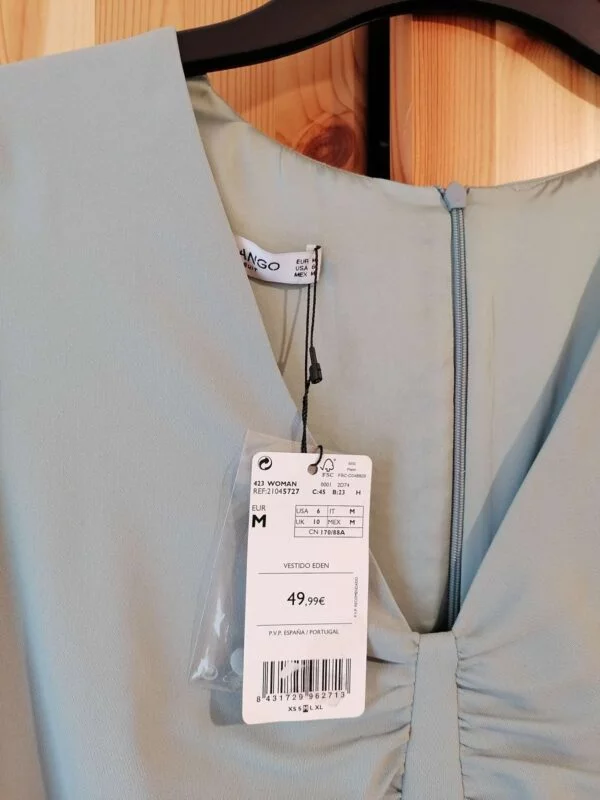 Rochie office Mango M | Bleu, Midi, Poliester - Image 4