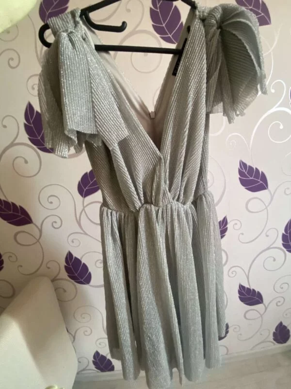 Rochie de seară Poema EU 34 | Gri, Midi - Image 5