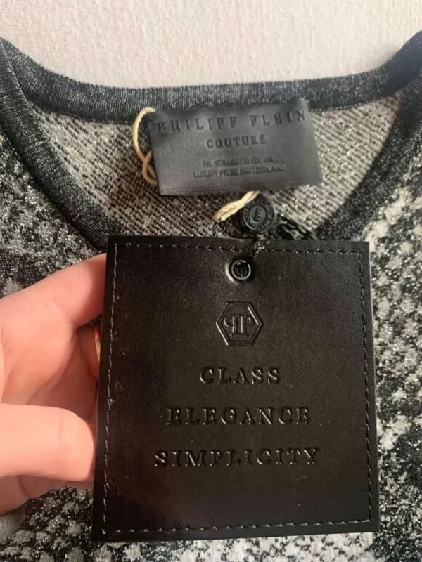 Rochie de seară Philipp Plein M | Gri, Mini, Vâscoză - Image 4
