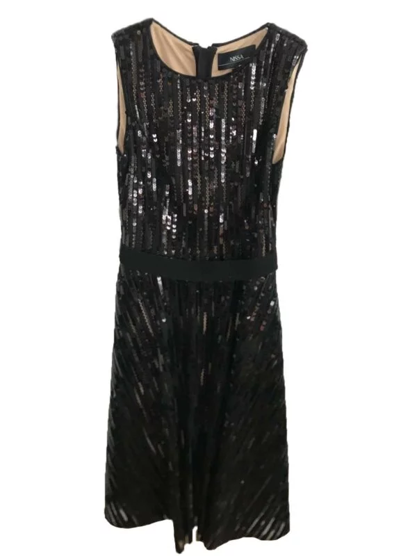 Rochie de seară Nissa M | Negru, Midi, Poliester