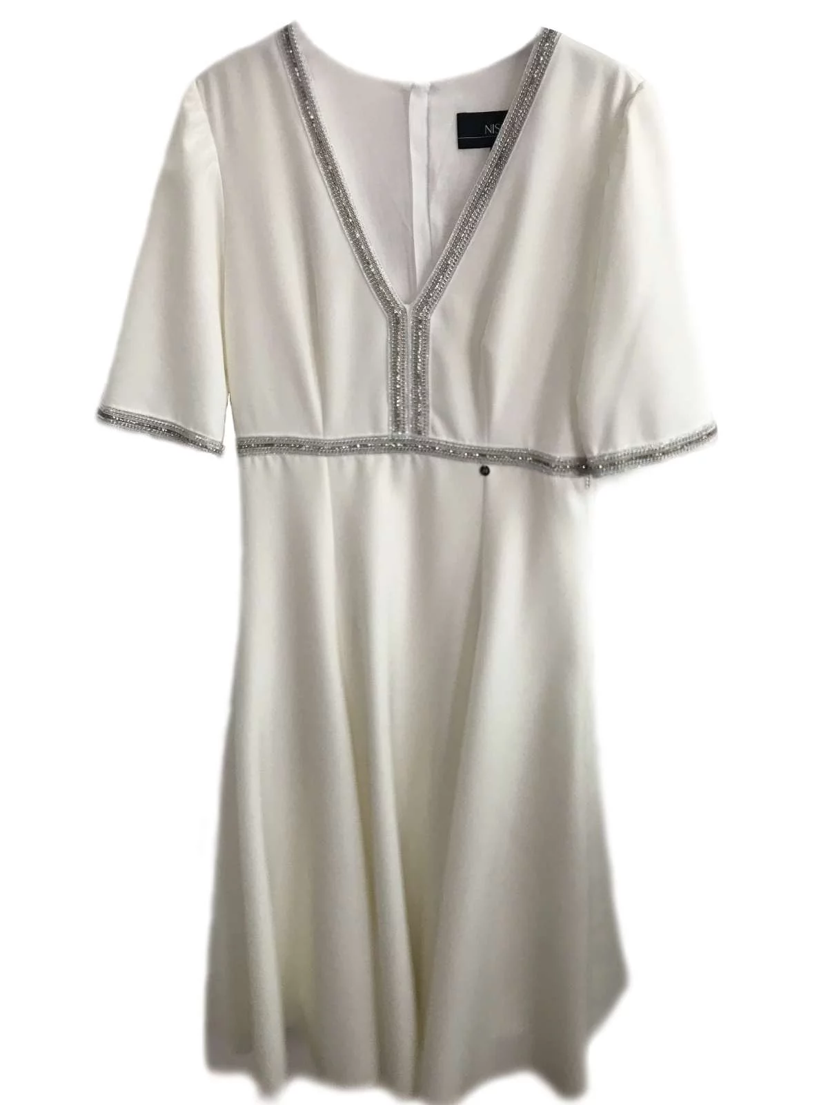 Rochie de seară Nissa M | Ivoire, Midi, Poliester