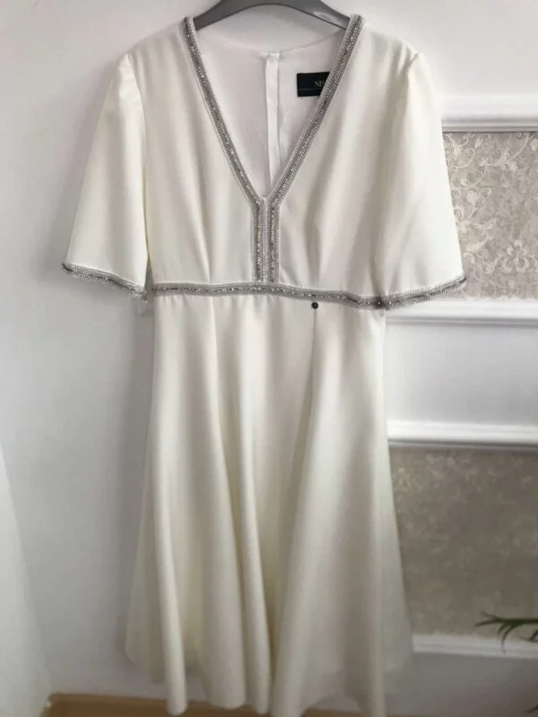 Rochie de seară Nissa M | Ivoire, Midi, Poliester - Image 4
