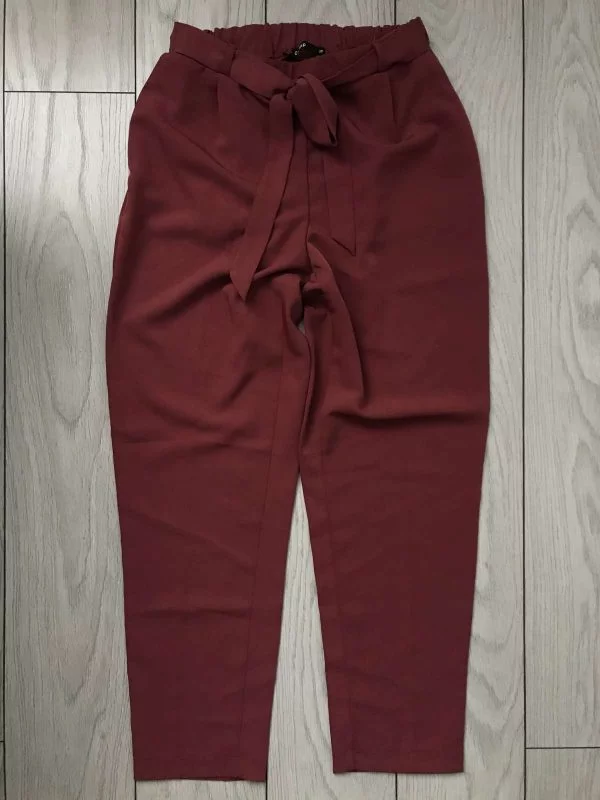 Pantaloni CROPP M | Burgundy, Lungi, Poliester - Image 2