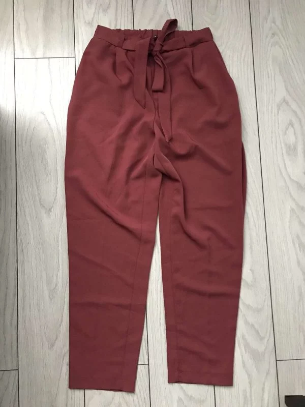 Pantaloni CROPP M | Burgundy, Lungi, Poliester - Image 5
