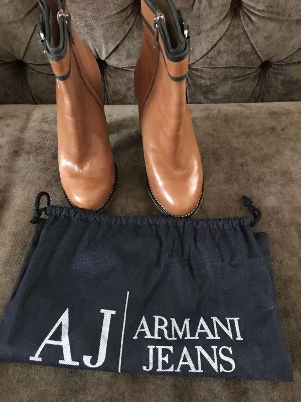 Ghete Armani Jeans EU 37 | Maro, Piele naturală - Image 6