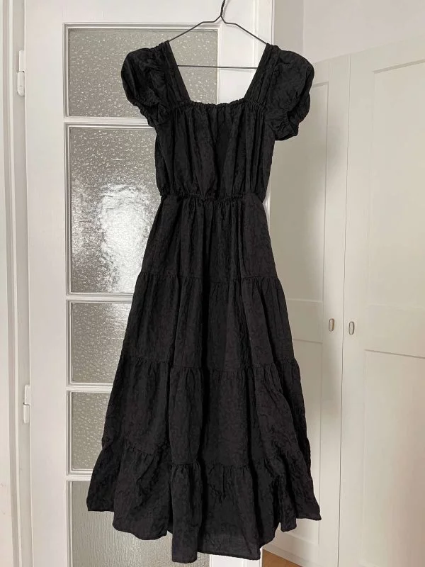 Rochie casual & Other Stories XS | Negru, Maxi, Fără mâneci, Volane, Bumbac - Image 2