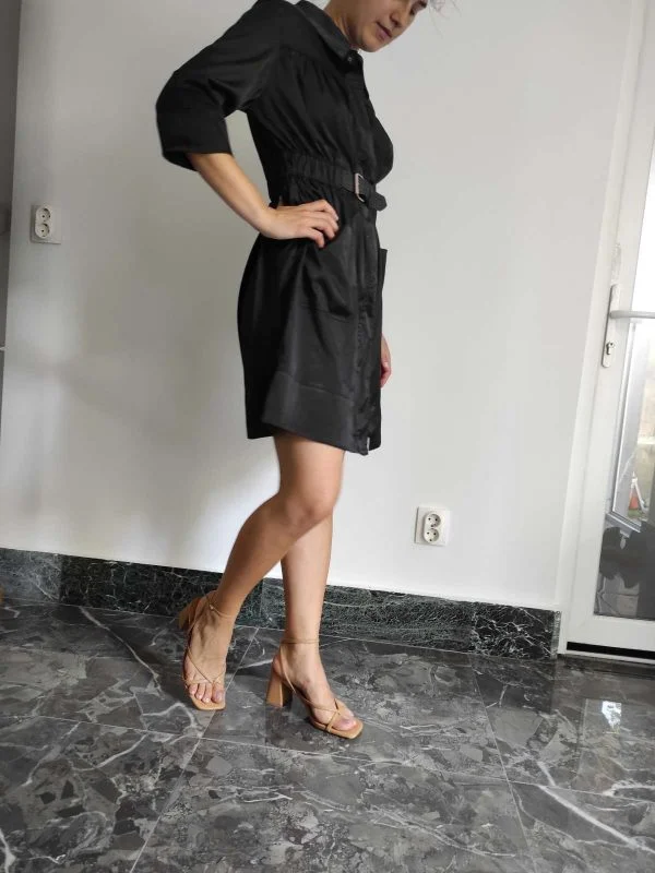 Rochie casual DKNY M | Negru, Mini, Bumbac - Image 4