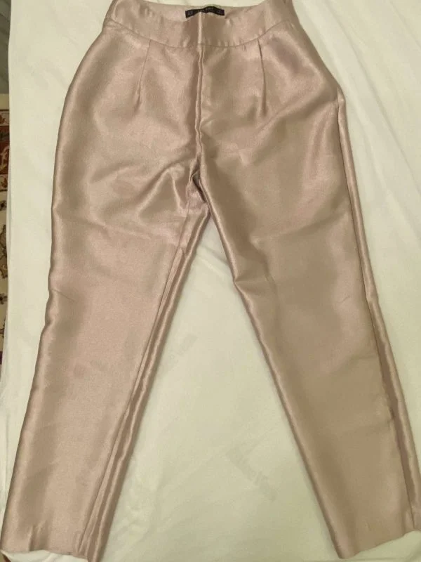 Pantaloni Zara XS | Roz, Lungi, Poliester - Image 2
