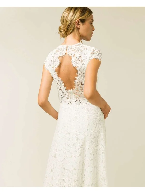 Rochie de seară Ivy & Oak S | Alb, Midi, Bumbac - Image 5