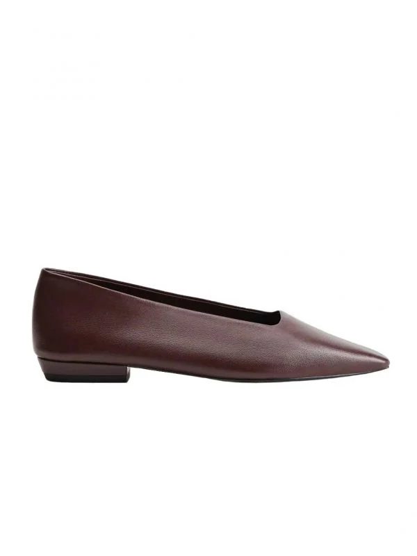 Balerini Mango EU 38 | Burgundy, Piele naturală