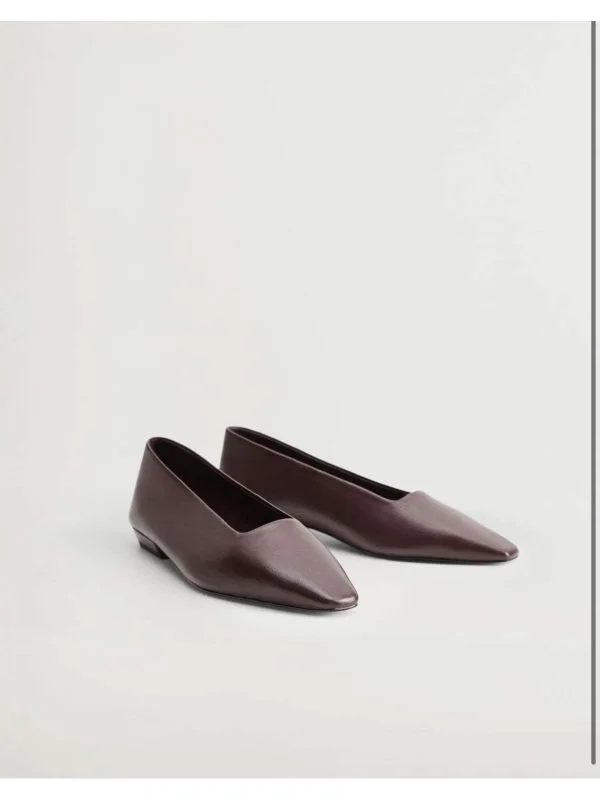 Balerini Mango EU 38 | Burgundy, Piele naturală - Image 3
