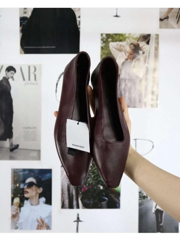 Balerini Mango EU 38 | Burgundy, Piele naturală - Image 5