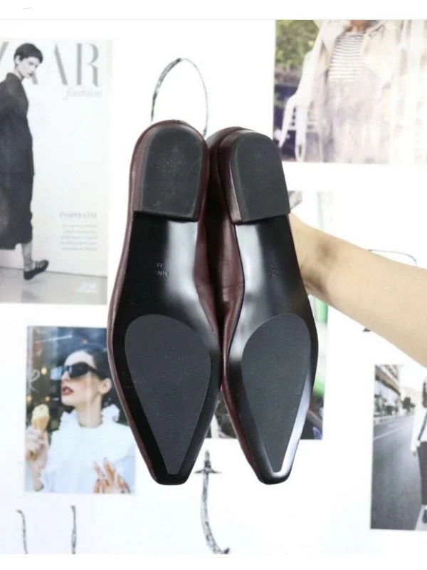 Balerini Mango EU 38 | Burgundy, Piele naturală - Image 6