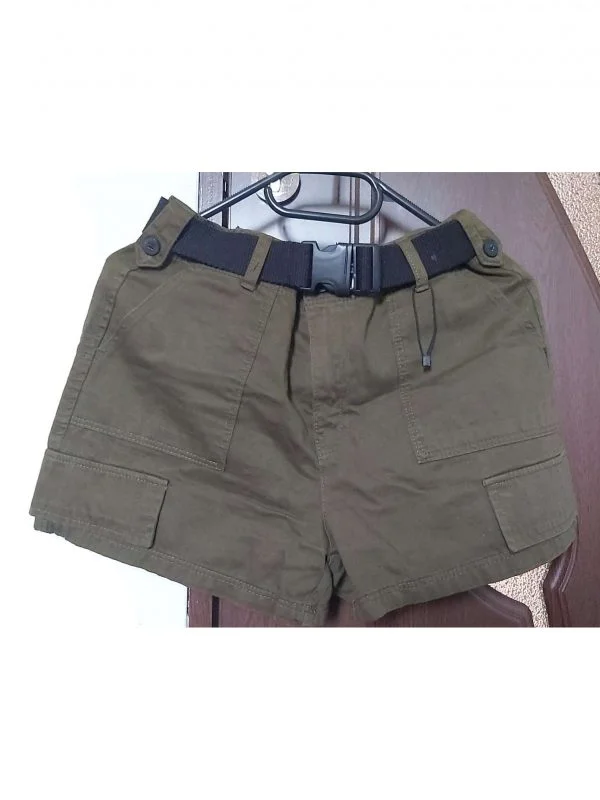 Pantaloni Bershka EU 38 | Khaki, Scurți, Poliester - Image 2