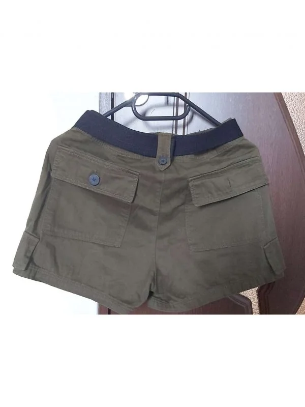Pantaloni Bershka EU 38 | Khaki, Scurți, Poliester - Image 3