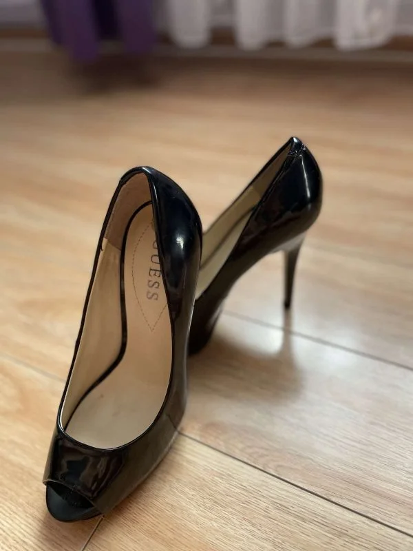 Pantofi cu toc înalt Guess EU 37.5 | Negru, Piele naturală - Image 6