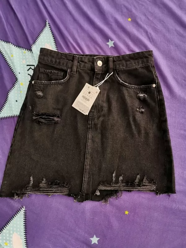 Fustă Bershka EU 36 | Negru, Mini, Denim - Image 5