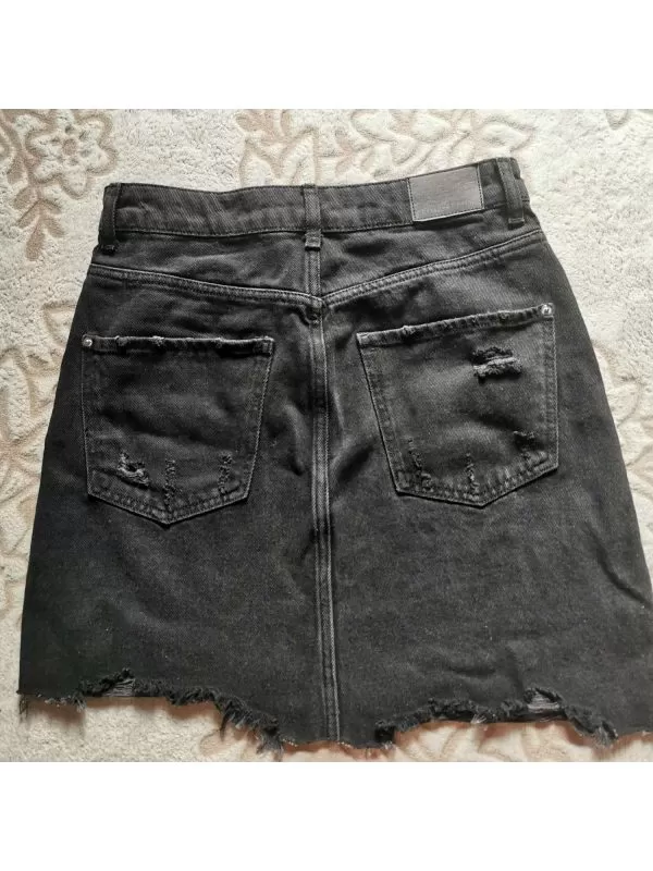 Fustă Bershka EU 36 | Negru, Mini, Denim - Image 6