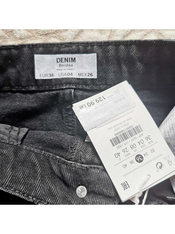 Fustă Bershka EU 36 | Negru, Mini, Denim - Image 8
