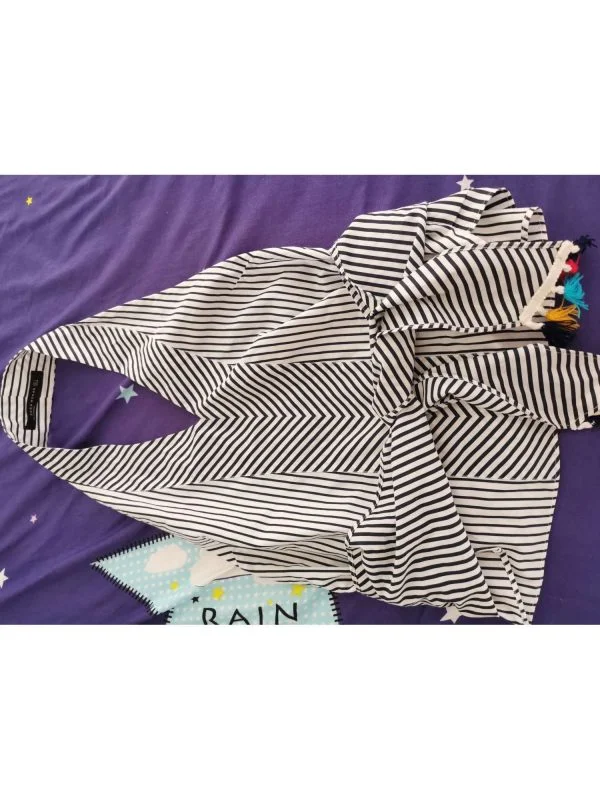 Top Zara S | Alb, Normal, Bumbac - Image 2