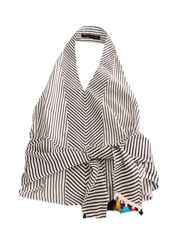 Top Zara S | Alb, Normal, Bumbac