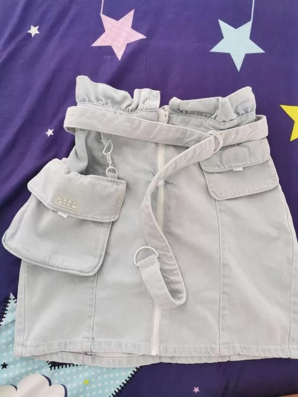 Fustă Bershka S | Albastru, Mini, Denim - Image 2