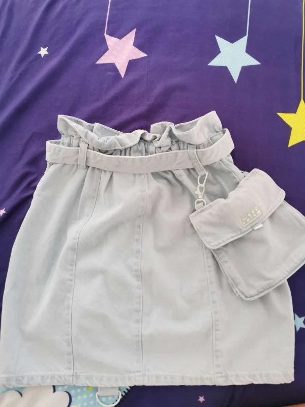 Fustă Bershka S | Albastru, Mini, Denim - Image 3