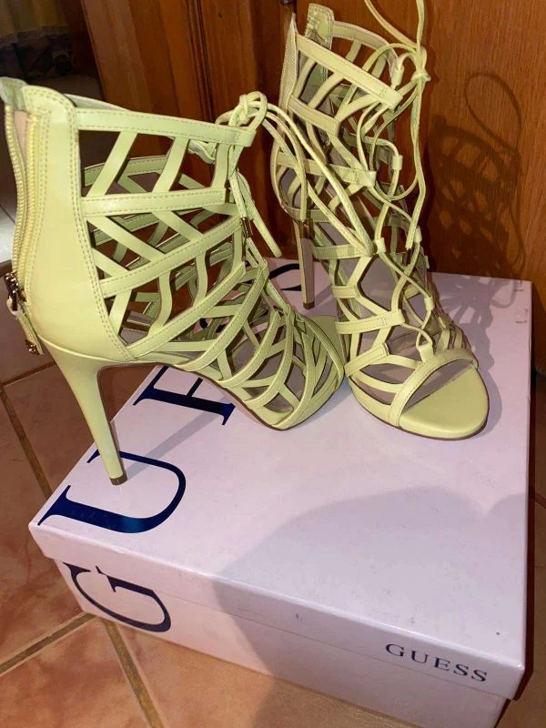 Sandale cu toc Guess EU 38 | Verde mentă, Piele ecologică - Image 9
