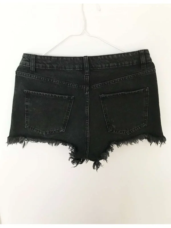 Blugi Zara M | Negru, Scurți, Bumbac - Image 5