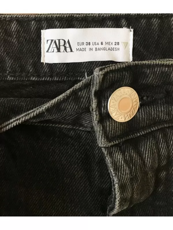 Blugi Zara M | Negru, Scurți, Bumbac - Image 7