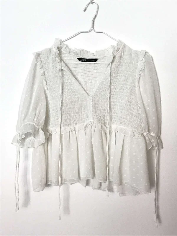 Bluză Zara S | Alb, Normal, Poliester - Image 2