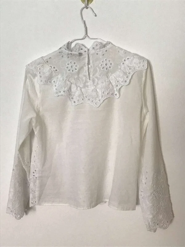 Top Zara M | Alb, Normal, Bumbac - Image 3