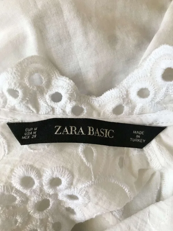 Top Zara M | Alb, Normal, Bumbac - Image 5