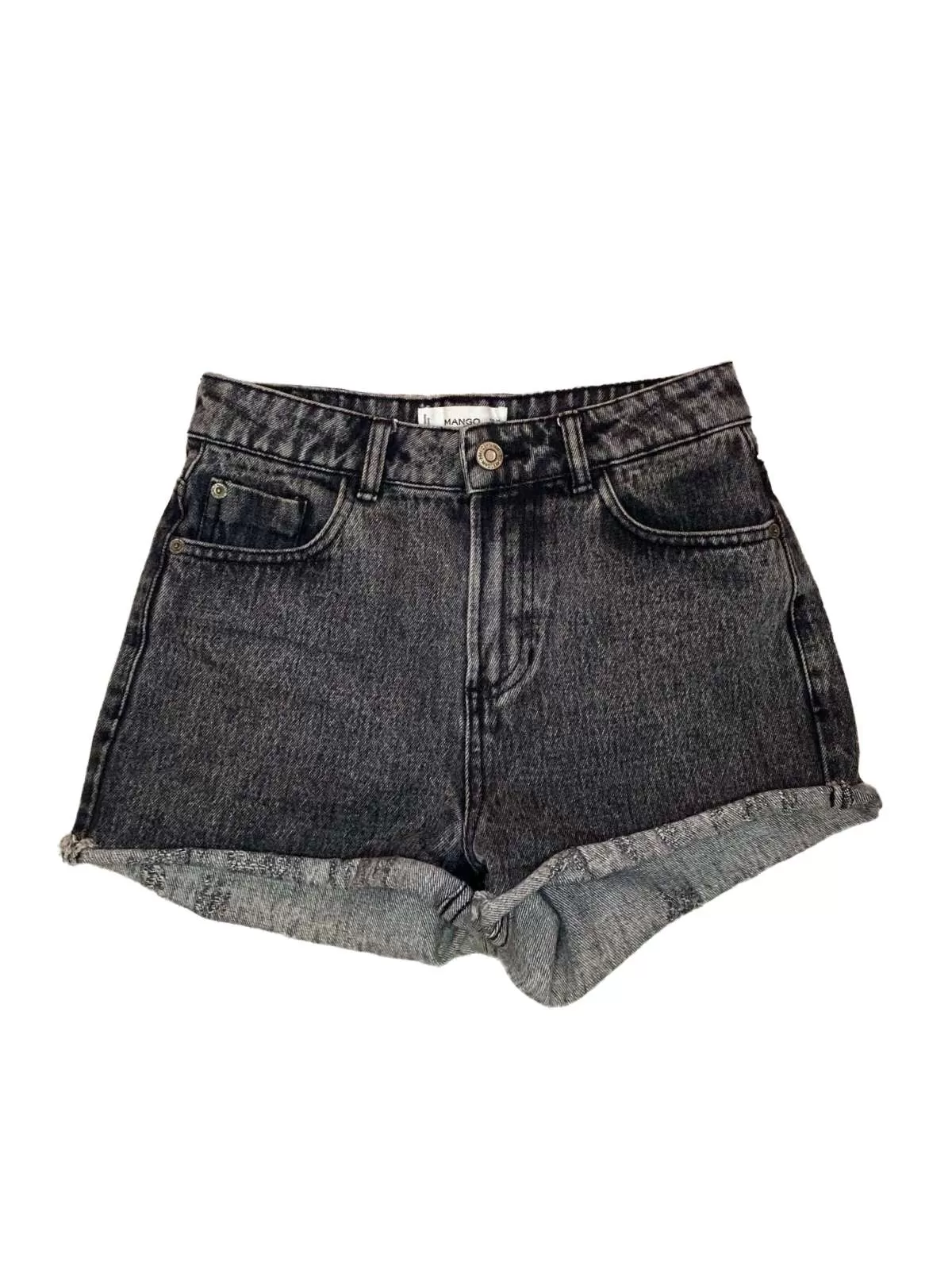 Blugi Mango EU 34 | Gri, Scurți, Denim