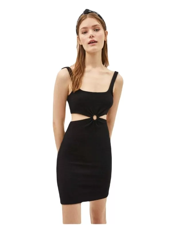 Rochie de seară Bershka S | Negru, Mini, Poliester